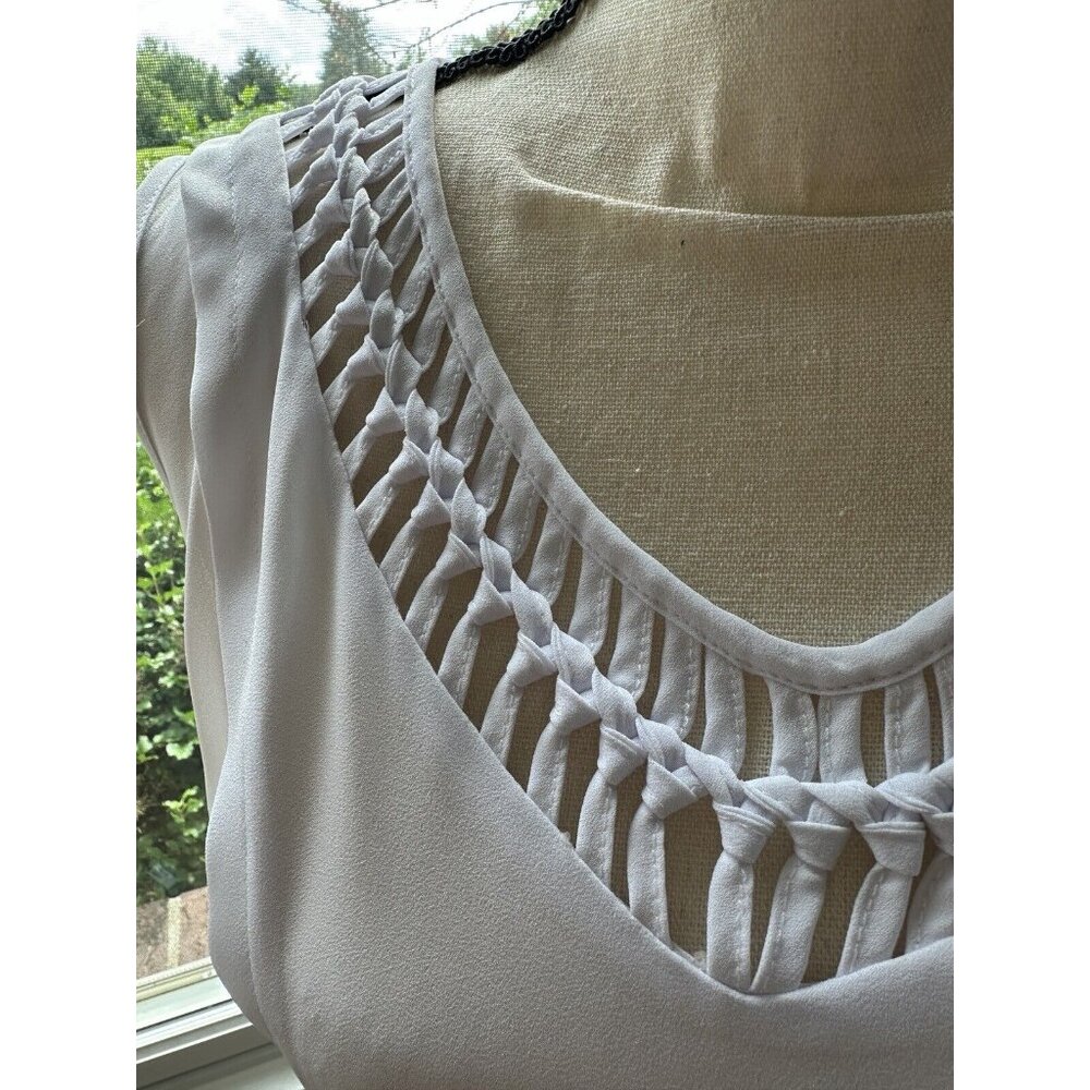 Maeve La Vista White Tank Top Shirt Blouse, Size S‎ Small, Anthropologie, $78 - Picture 3 of 7